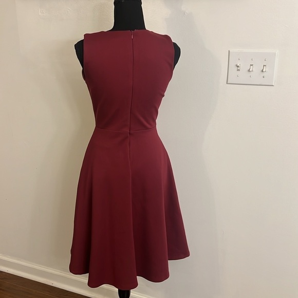 Lulus Hello World Wine Midi Dress W/Back Zipper, Sz. S. - Picture 8 of 14